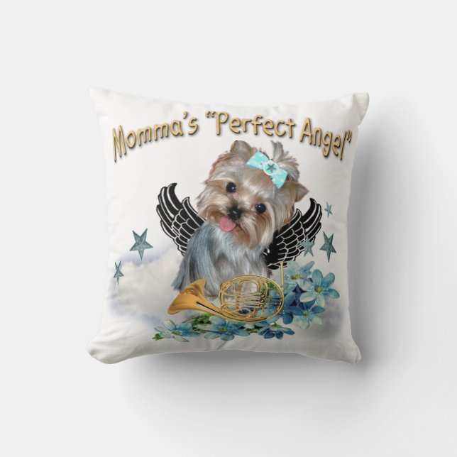 Almofada Travesseiro do anjo de Momma do yorkshire terrier (Frente)
