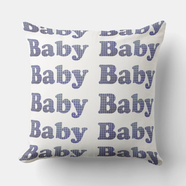 Almofada Travesseiro do berçário do guingão dos azuis bebés (Frente)