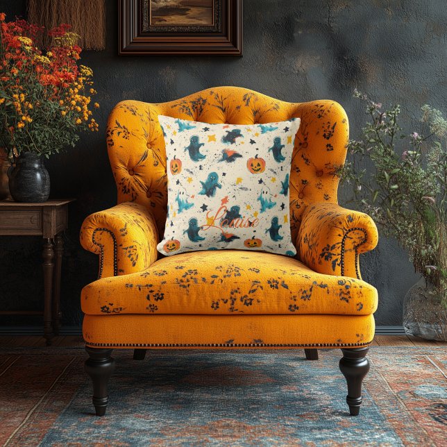 Almofada Travesseiro do Dia das Bruxas Artístico com Fantas (Criador carregado)