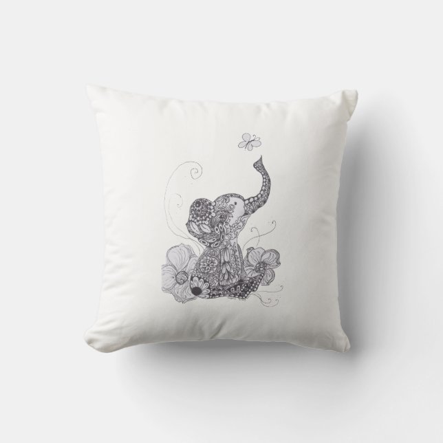 Almofada Travesseiro do elefante do bebê (Frente)