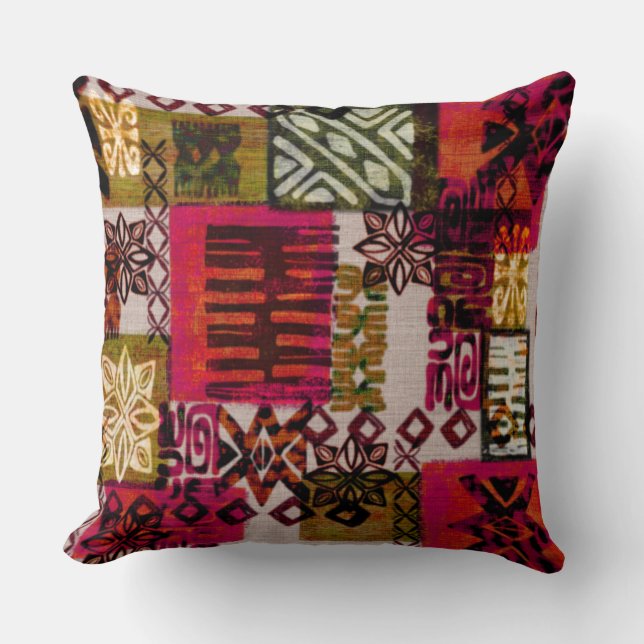 Almofada travesseiro do estilo Barkcloth Havaiano dos anos  (Frente)