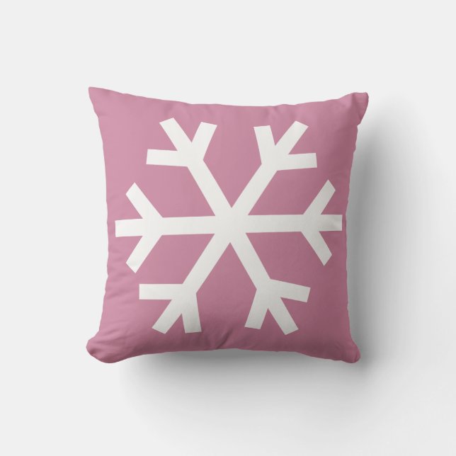 Almofada Travesseiro do floco de neve - rosa (Frente)