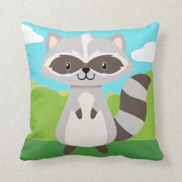 Almofada Travesseiro do guaxinim dos animais da floresta