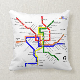 Almofada Travesseiro do mapa do metro do metro do