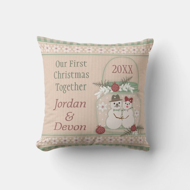Almofada Travesseiro do Natal do casal feito sob encomenda (Frente)