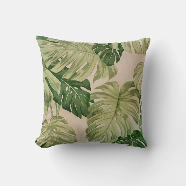 Almofada travesseiro do padrão das folhas verdes (Frente)