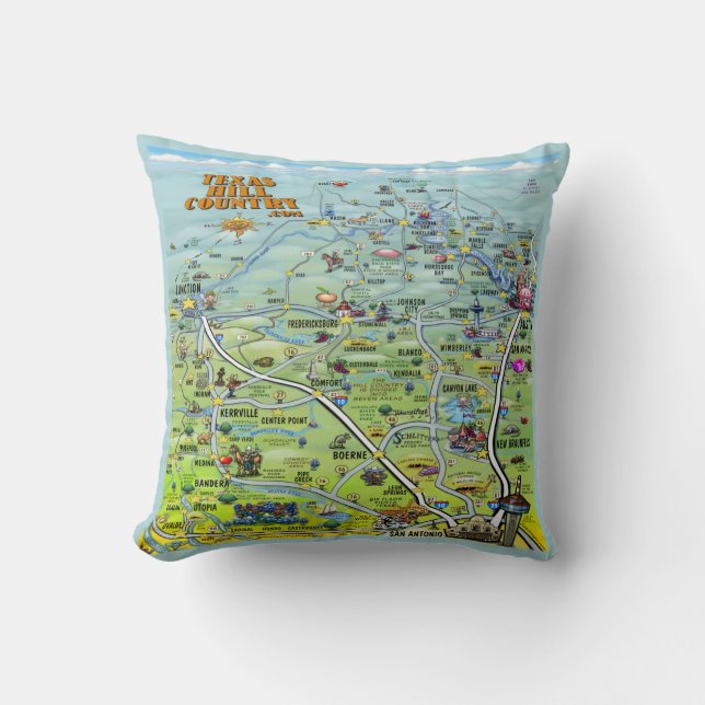 Almofada Travesseiro do país do monte de Texas (Frente)