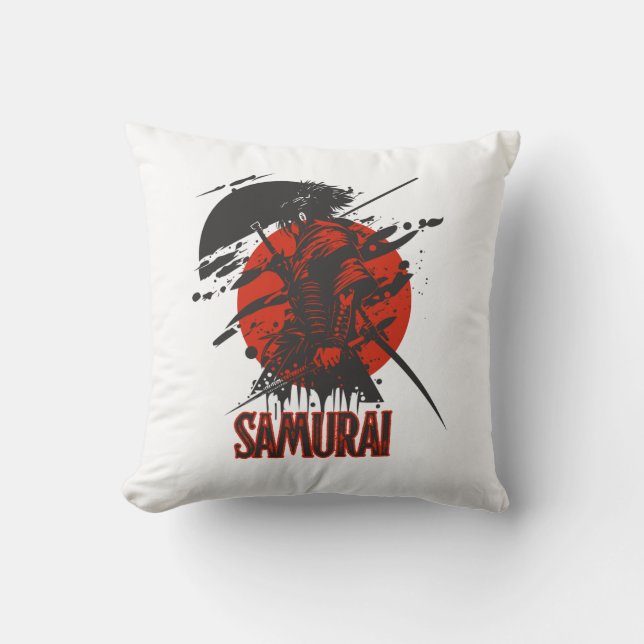 Almofada Travesseiro do samurai ousado – Arte Japonesa (Frente)