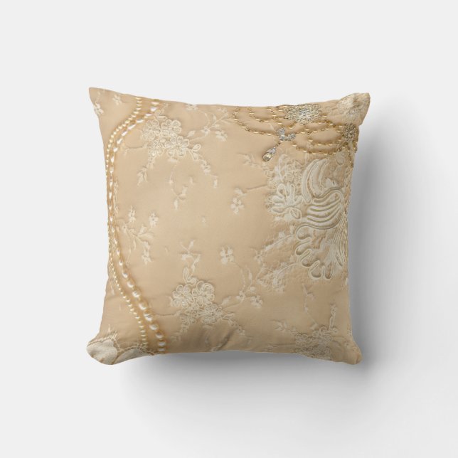 Almofada Travesseiro do sofá do lance do monograma da jóia (Frente)