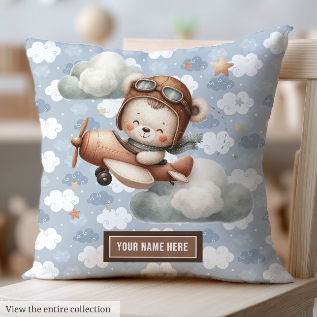 Almofada Travesseiro do Urso Vermelho Castanho Personalizad (Brown Teddy Bear Baby Pillow Personalized Gift)