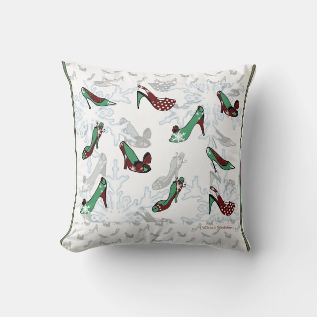 Almofada Travesseiro dos calçados do Natal de LW (Frente)