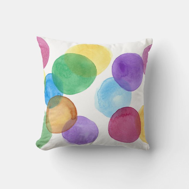 Almofada Travesseiro dos Círculos de Aquarela (Frente)