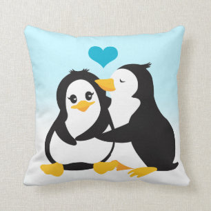 Almofada Travesseiro dos pinguins do amor