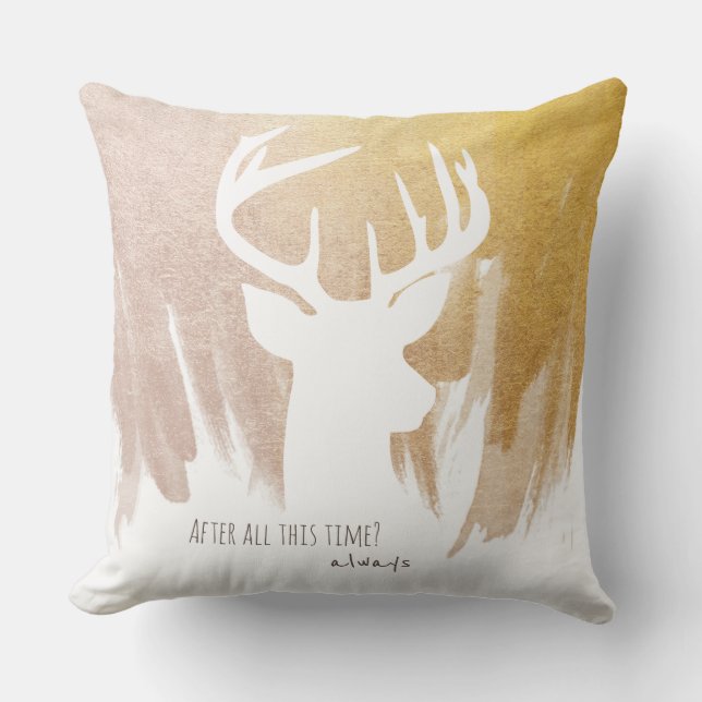 Almofada Travesseiro Dourado Deer Patronus (Frente)
