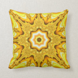 Almofada Travesseiro Dourado do Fractal da estrela