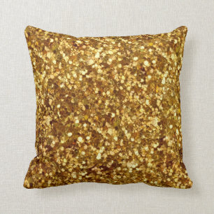 Almofada Travesseiro Dourado dos sequins