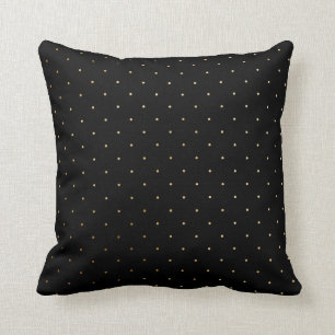 Almofada Travesseiro Dourado e preto das bolinhas