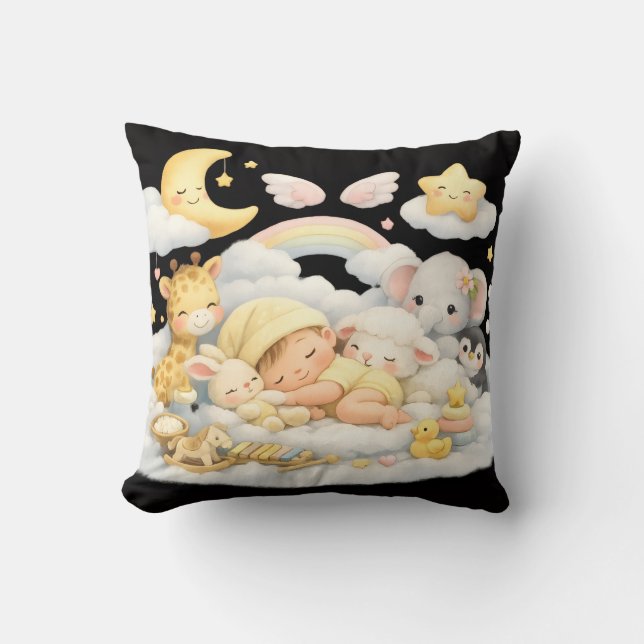 Almofada Travesseiro Dreamland Baby – Animais Fofos & Crian (Frente)