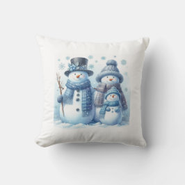 Almofada Travesseiro Duplo Lado da Família Snowman - 2 Imag