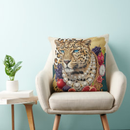 Almofada Travesseiro Eclectico Leopardo com Pérolas, Ma Chi