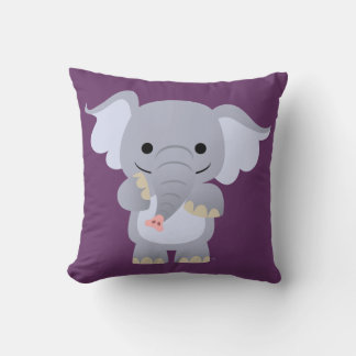 Almofada Travesseiro Elefante de Cartoon Feliz