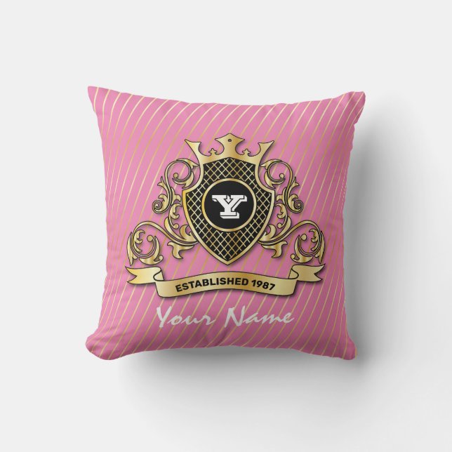 Almofada Travesseiro Elegante com Monograma Dourado (Frente)