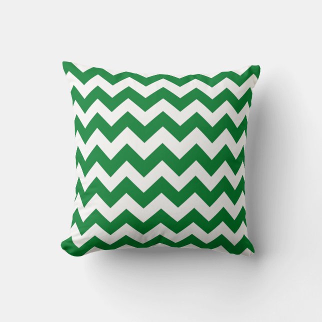 Almofada Travesseiro Emerald e White Chevron Zig Zag (Frente)