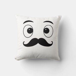Almofada Travesseiro Engraçado com bigode - Engraçado e Whi