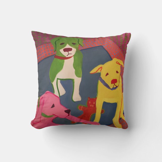 Almofada Travesseiro engraçado do cão com parte traseira de (Frente)