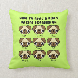 Almofada Travesseiro engraçado do Pug bonito FEITO SOB