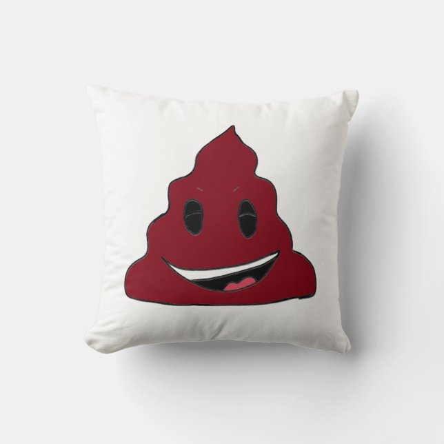 Almofada Travesseiro Engraçado Red Poop Emoji (Frente)