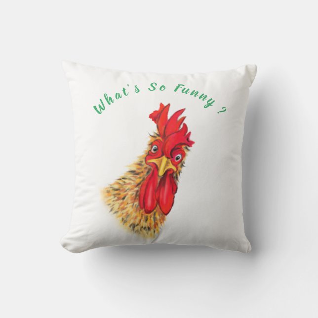 Almofada Travesseiro Engraçado Rooster - Texto Personalizad (Frente)