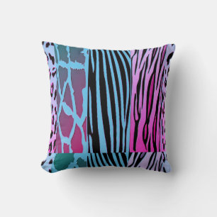 Almofada Travesseiro Estampado com Listras de Zebra Preto e