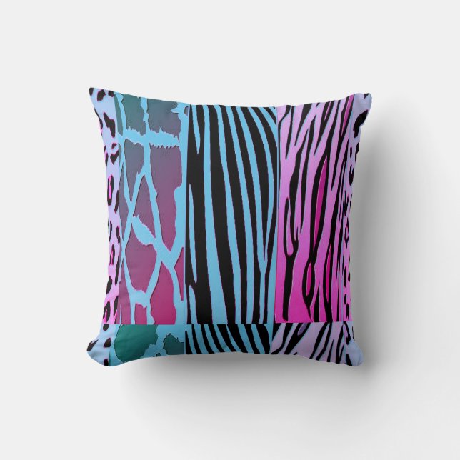 Almofada Travesseiro Estampado com Listras de Zebra Preto e (Frente)