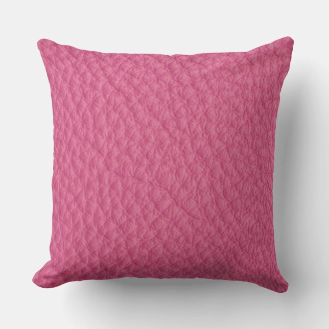 Almofada Travesseiro Estampado com Visual de Couro Magenta (Frente)