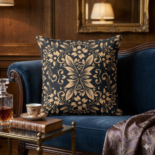 Almofada Travesseiro Estampado Midnight Elegance Damask Flo