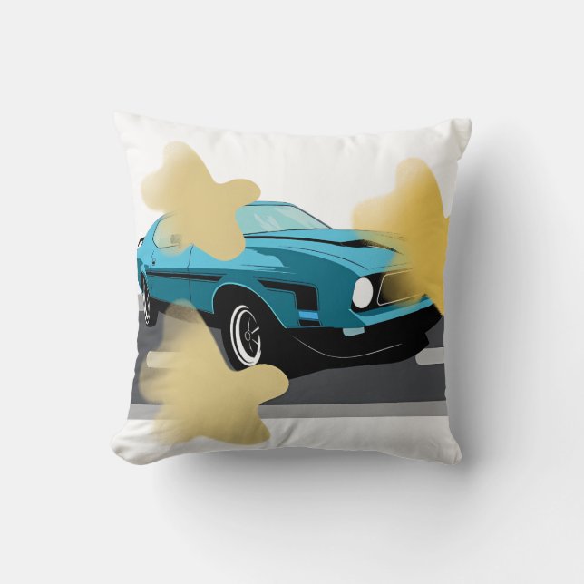 Almofada Travesseiro Estético de Carro Retro e Estrela (Frente)