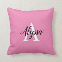 Travesseiro Estiloso Rosa com Letra Inicial Monogr