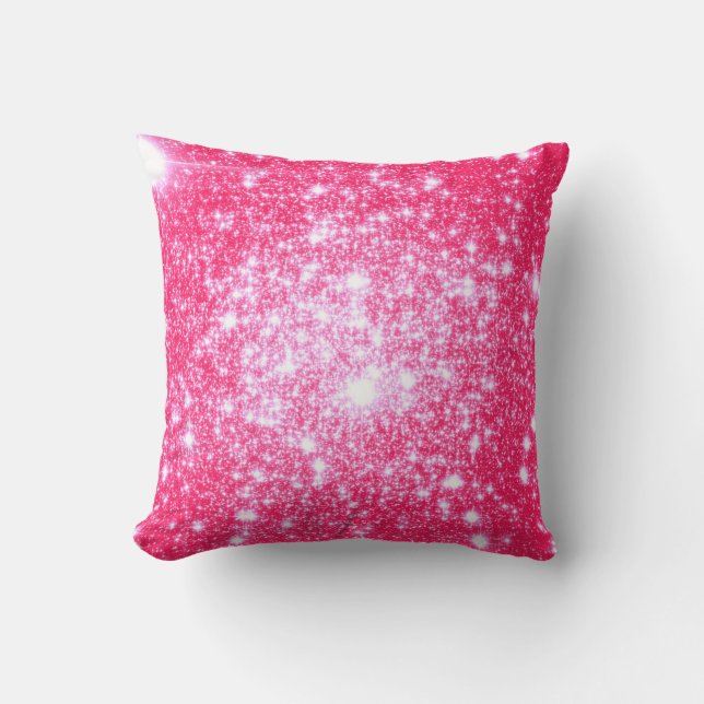 Almofada Travesseiro Estrelas Rosa Brilhante (Frente)