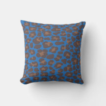 Travesseiro Exterior com Estampa de Leopardo Azul