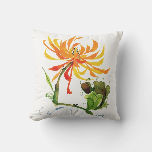 Almofada Travesseiro exterior da aguarela dourada da escova (Frente)