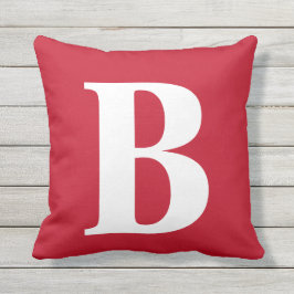 Almofada Travesseiro Exterior do Monograma Vermelho Negrito