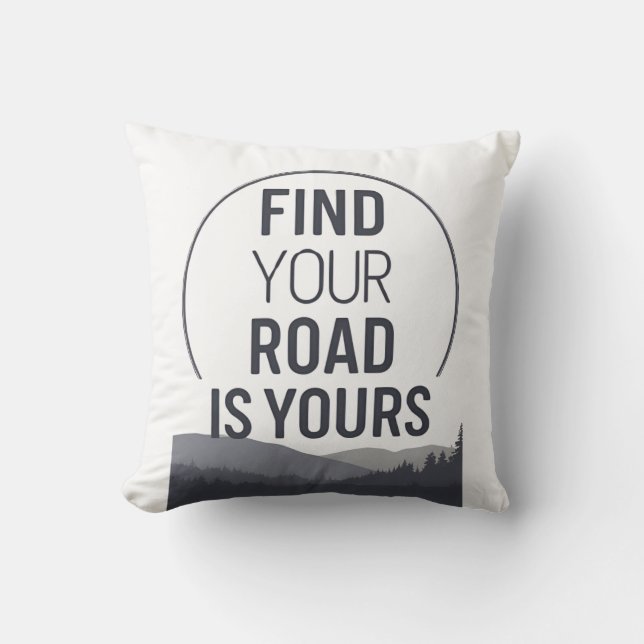 Almofada Travesseiro externo mínimo - ENCONTRE SUA ESTRADA  (Frente)