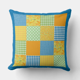 Almofada Travesseiro Faux-patchwork estilo country: Daffodi