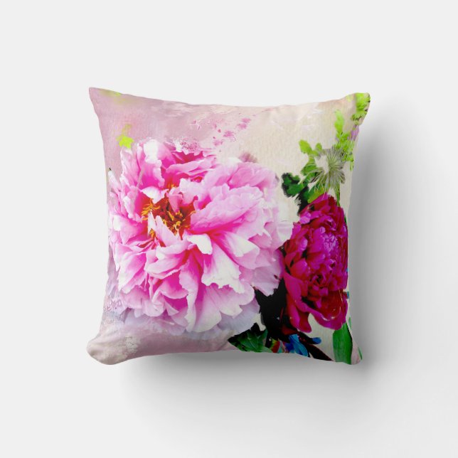 Almofada Travesseiro feito sob encomenda bonito das peônias (Frente)