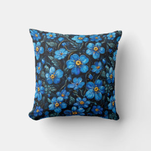Almofada Travesseiro Floral Azul Presente para Mamãe Decora