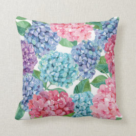 Almofada Travesseiro floral de Hydrangea Blooms pintado à m