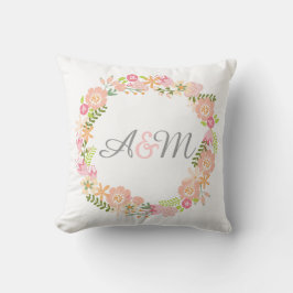 Almofada Travesseiro floral do monograma