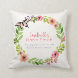 Almofada Travesseiro floral elegante do berçário da menina