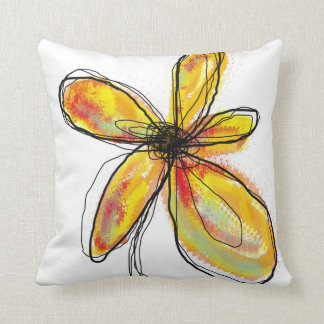Almofada Travesseiro floral laranja-amarelo